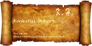 Konkolyi Hubert névjegykártya
